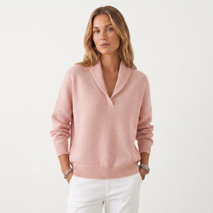 Shawl Collar Knit Sweater for Women
