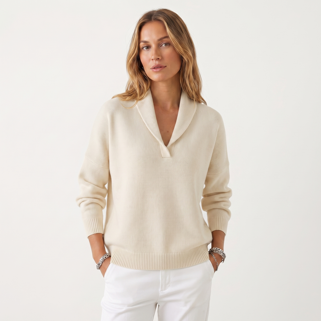 Shawl Collar Knit Sweater for Women
