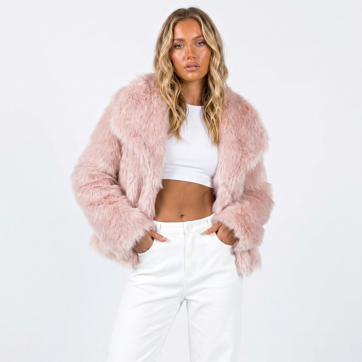Plush Faux Fur Jacket for Women