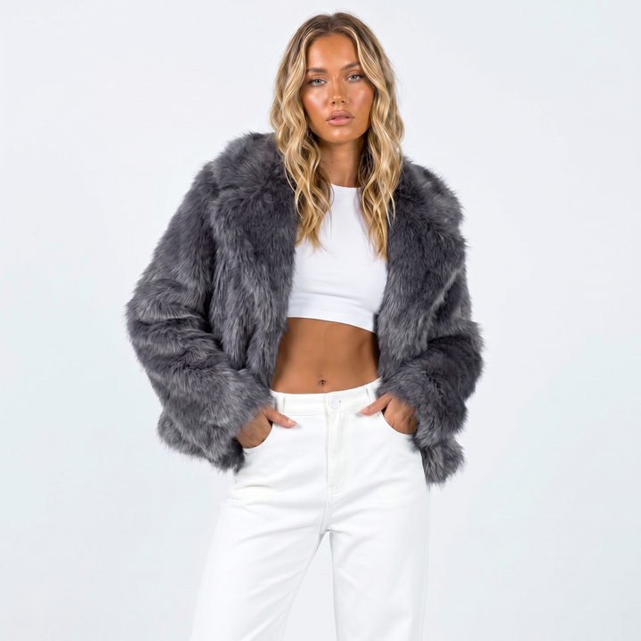 Plush Faux Fur Jacket for Women