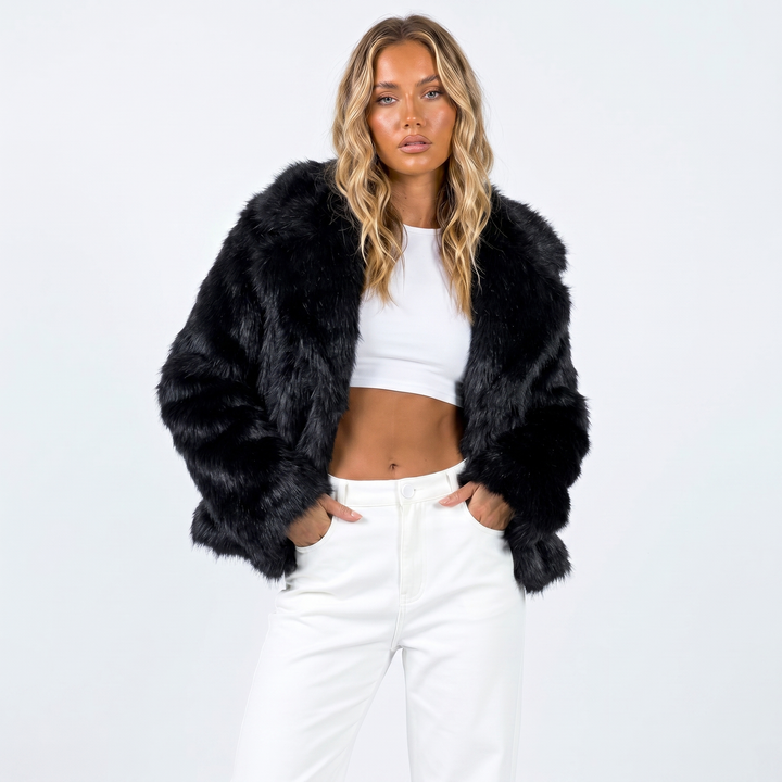 Plush Faux Fur Jacket for Women