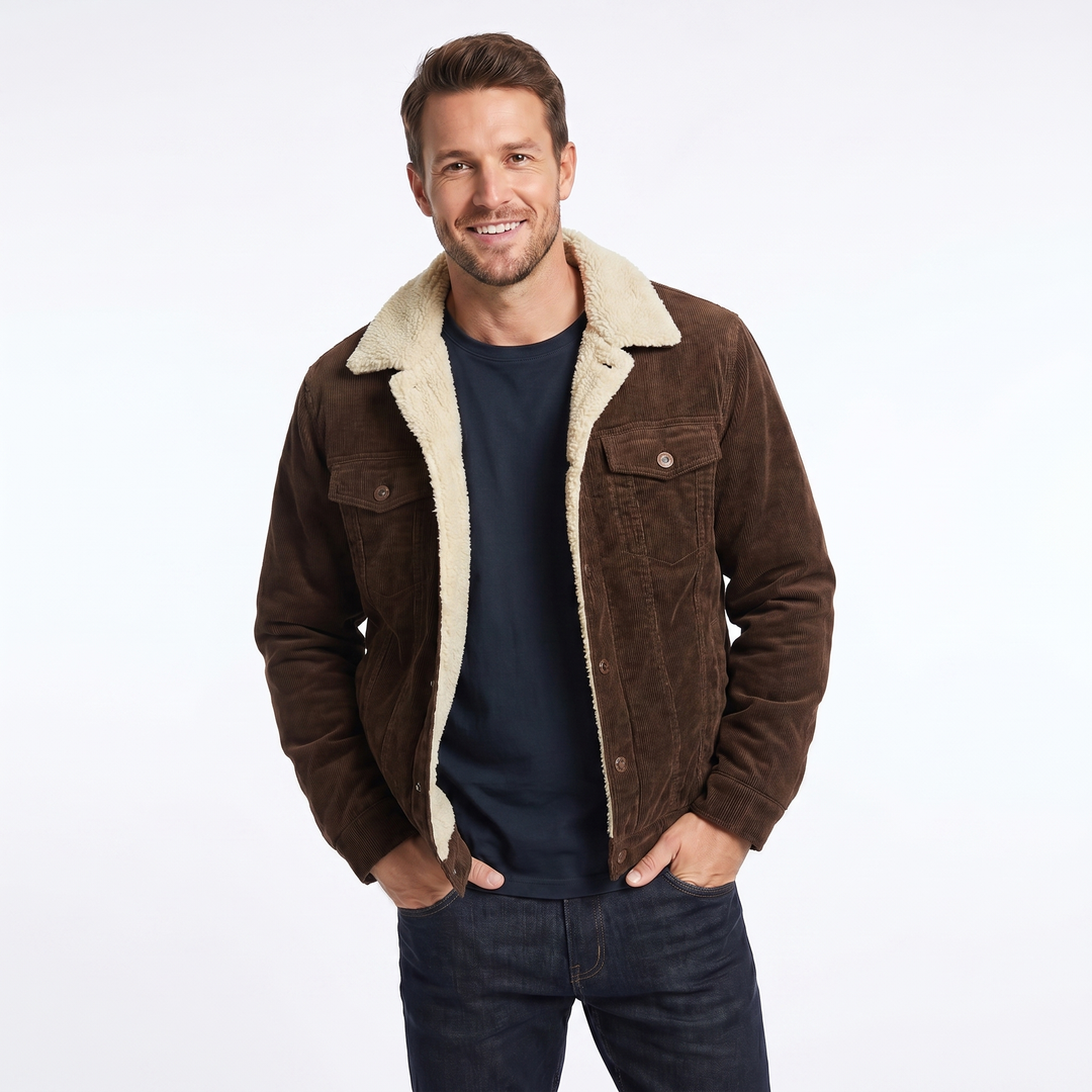 Sherpa Lined Corduroy Jacket for Men
