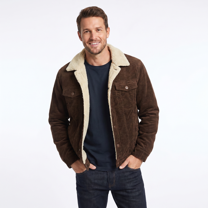 Sherpa Lined Corduroy Jacket for Men