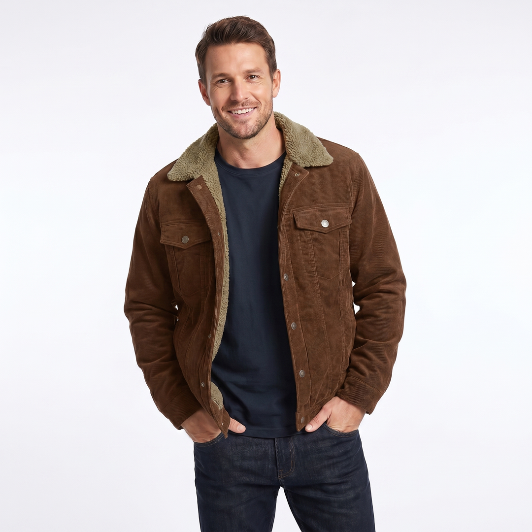 Sherpa Lined Corduroy Jacket for Men