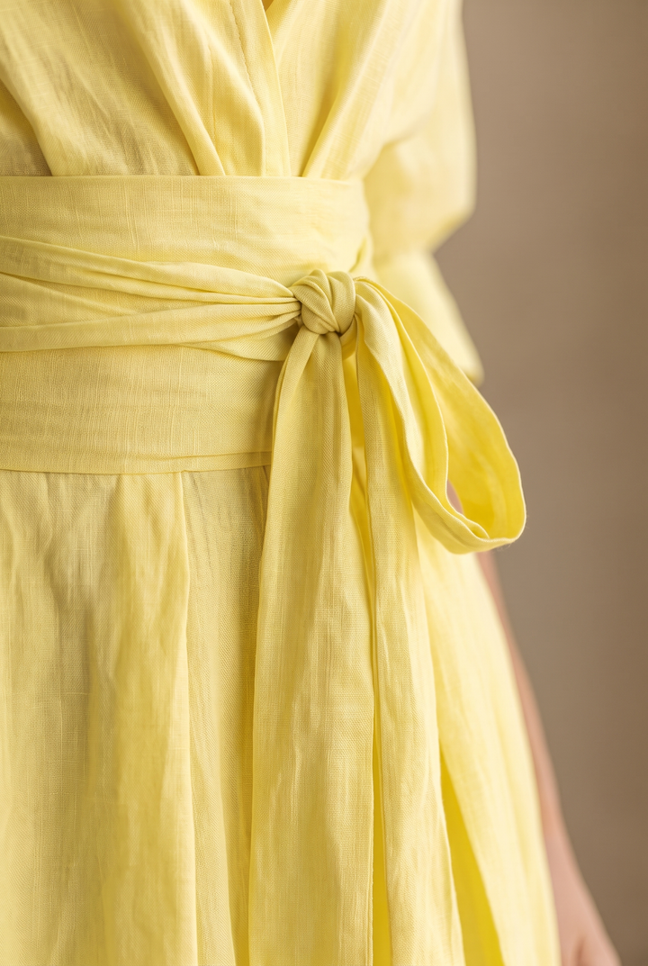 Women's Sheer Sash-Tie Maxi Dress