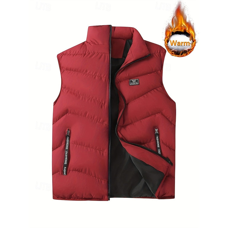 Men's Quilted Padded Gilet with Zip Pockets