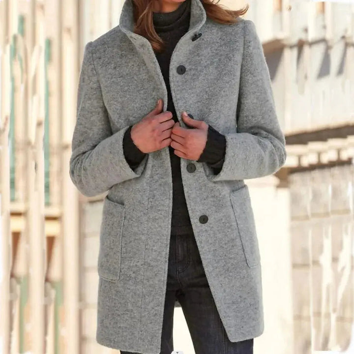 Eleanor | Tailored Button Front Wool Coat