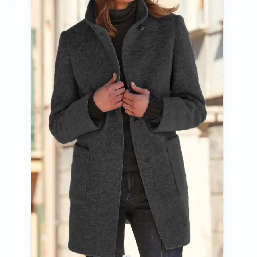Eleanor | Tailored Button Front Wool Coat