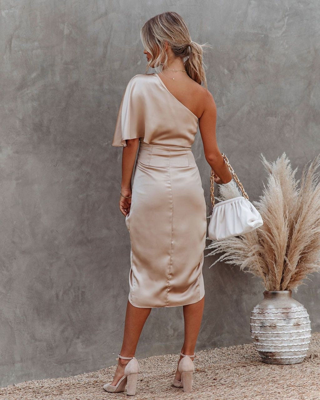 Amara | One Shoulder Satin Cocktail Dress