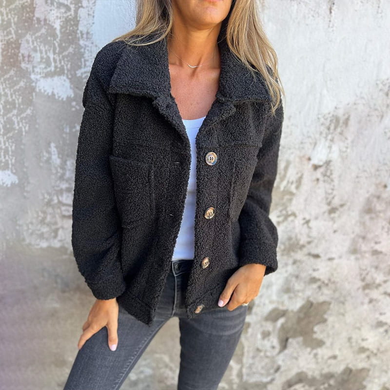 Hannah | Relaxed Collared Sherpa Jacket