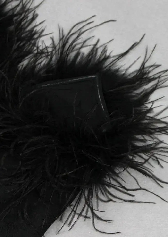 Anika | Feather Trim Cocktail Mini Dress
