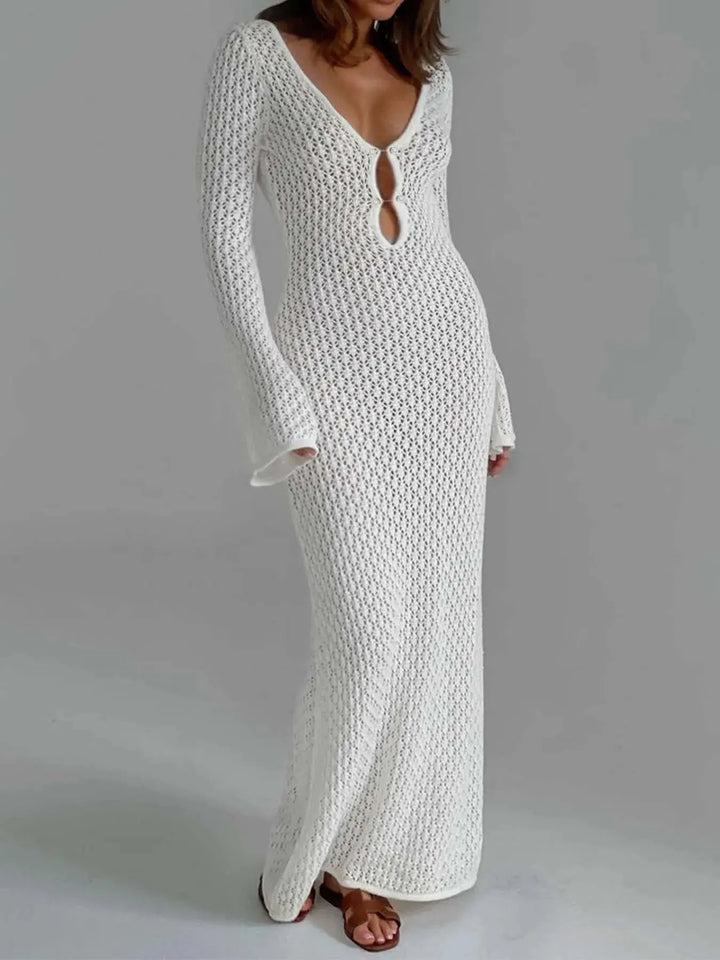 Sienna | Crochet Knit Long Sleeve Maxi Dress