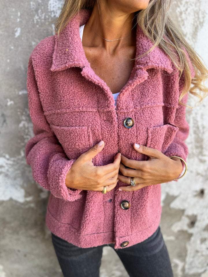 Hannah | Relaxed Collared Sherpa Jacket