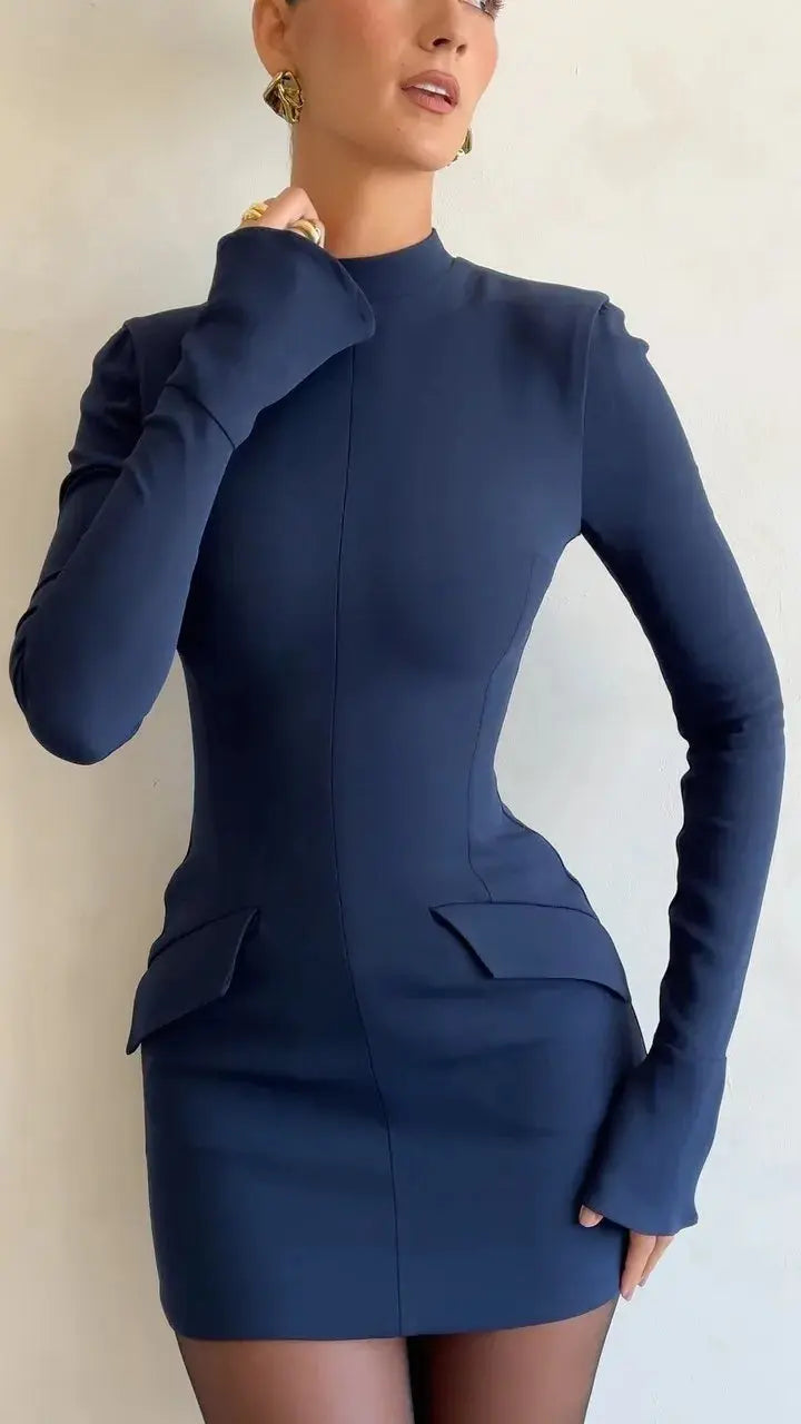 Freya | Formal Long Sleeve Evening Mini Dress