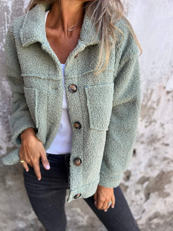Hannah | Relaxed Collared Sherpa Jacket