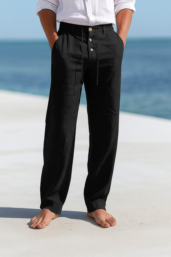 Mens Straight Leg Linen Pants