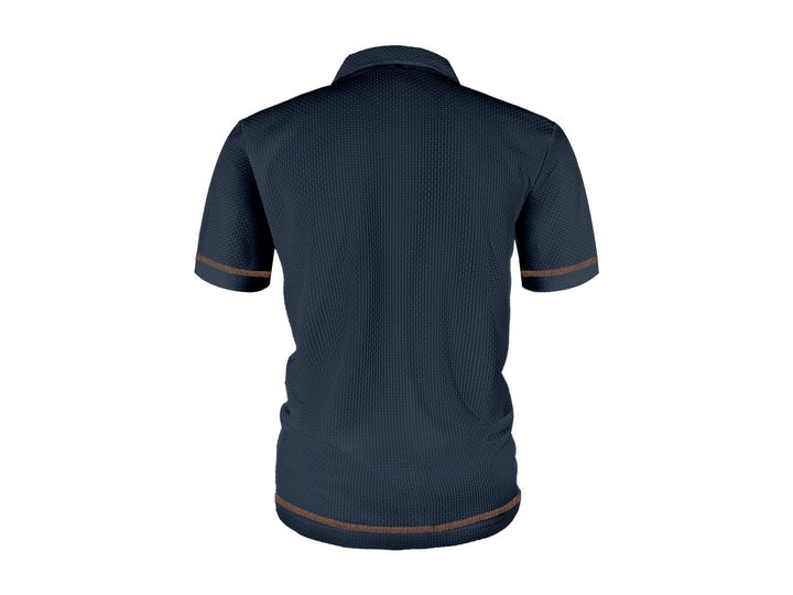 Men's Textured Knit Polo Shirt with Contrast Placket