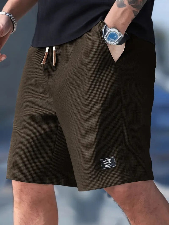 Men's Textured Drawstring Shorts with Toggle Waist