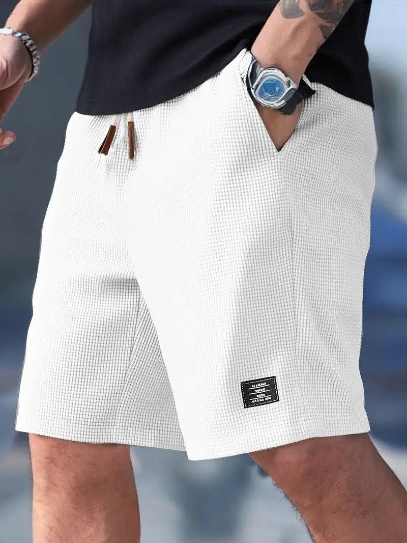 Men's Textured Drawstring Shorts with Toggle Waist
