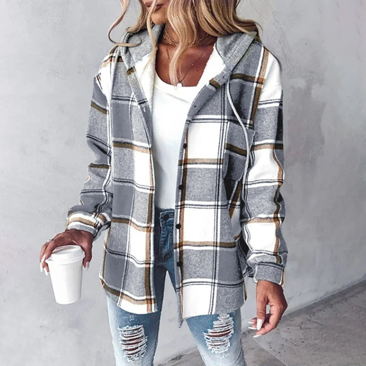 Sophie | Casual Checked Hooded Jacket