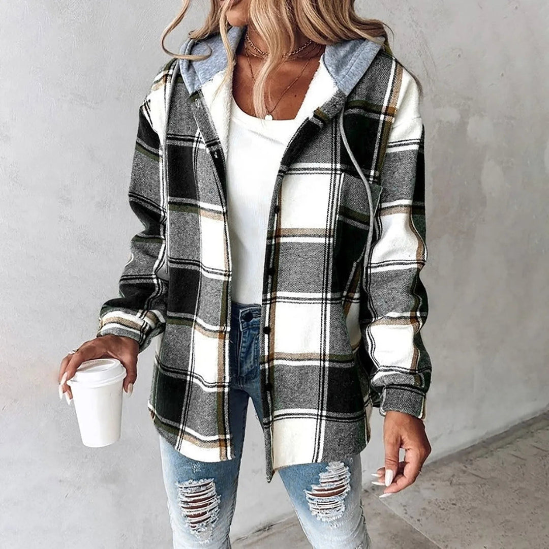 Sophie | Casual Checked Hooded Jacket
