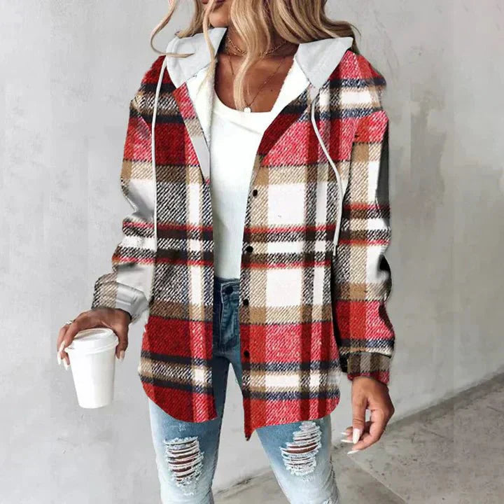 Sophie | Casual Checked Hooded Jacket
