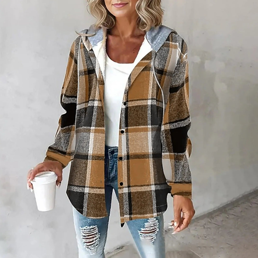 Sophie | Casual Checked Hooded Jacket