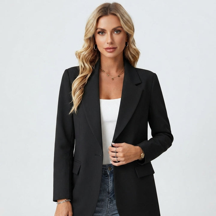 Women's Tailored Single-Button Blazer for Office Wear