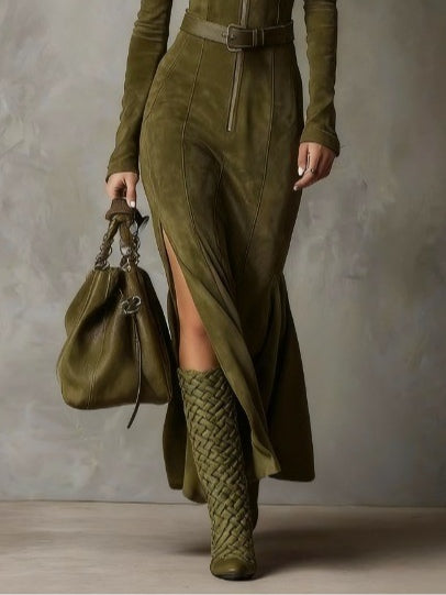 Sienna | Occasion Long Sleeve Split Maxi Dress