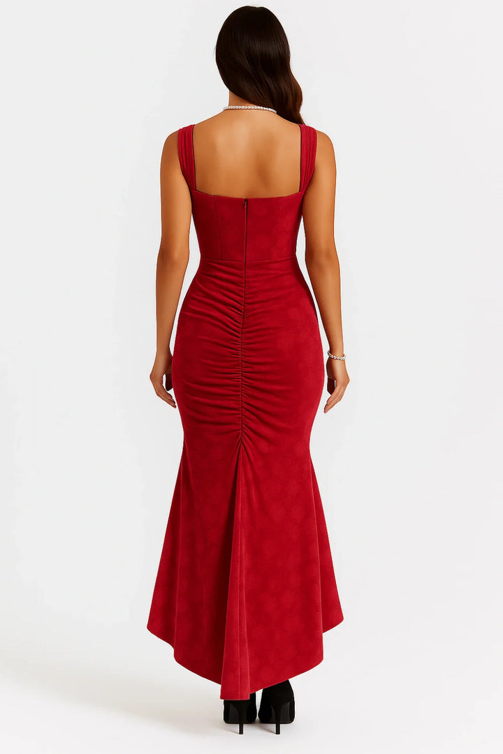 Floral Ruched Occasion Midi Dress