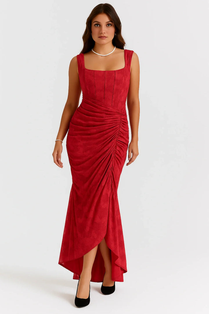 Floral Ruched Occasion Midi Dress