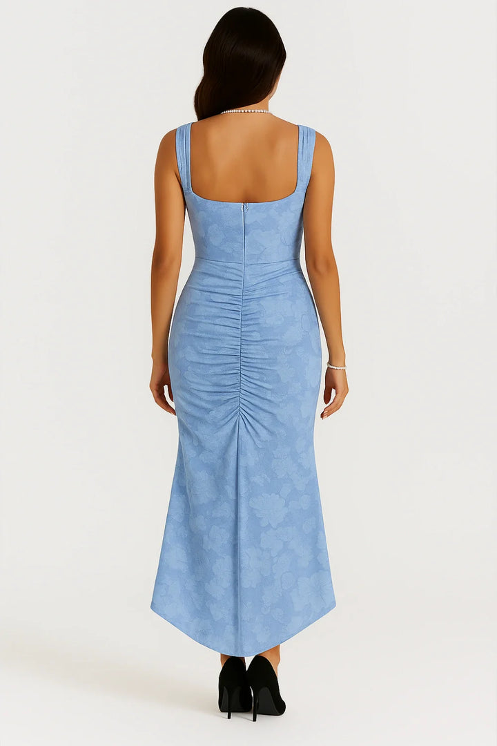 Floral Ruched Occasion Midi Dress
