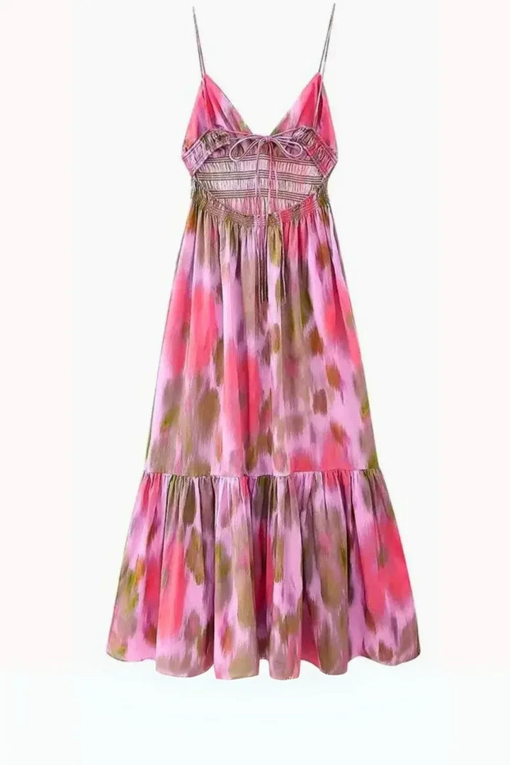 Boho Tie-Dye Maxi Dress for Women