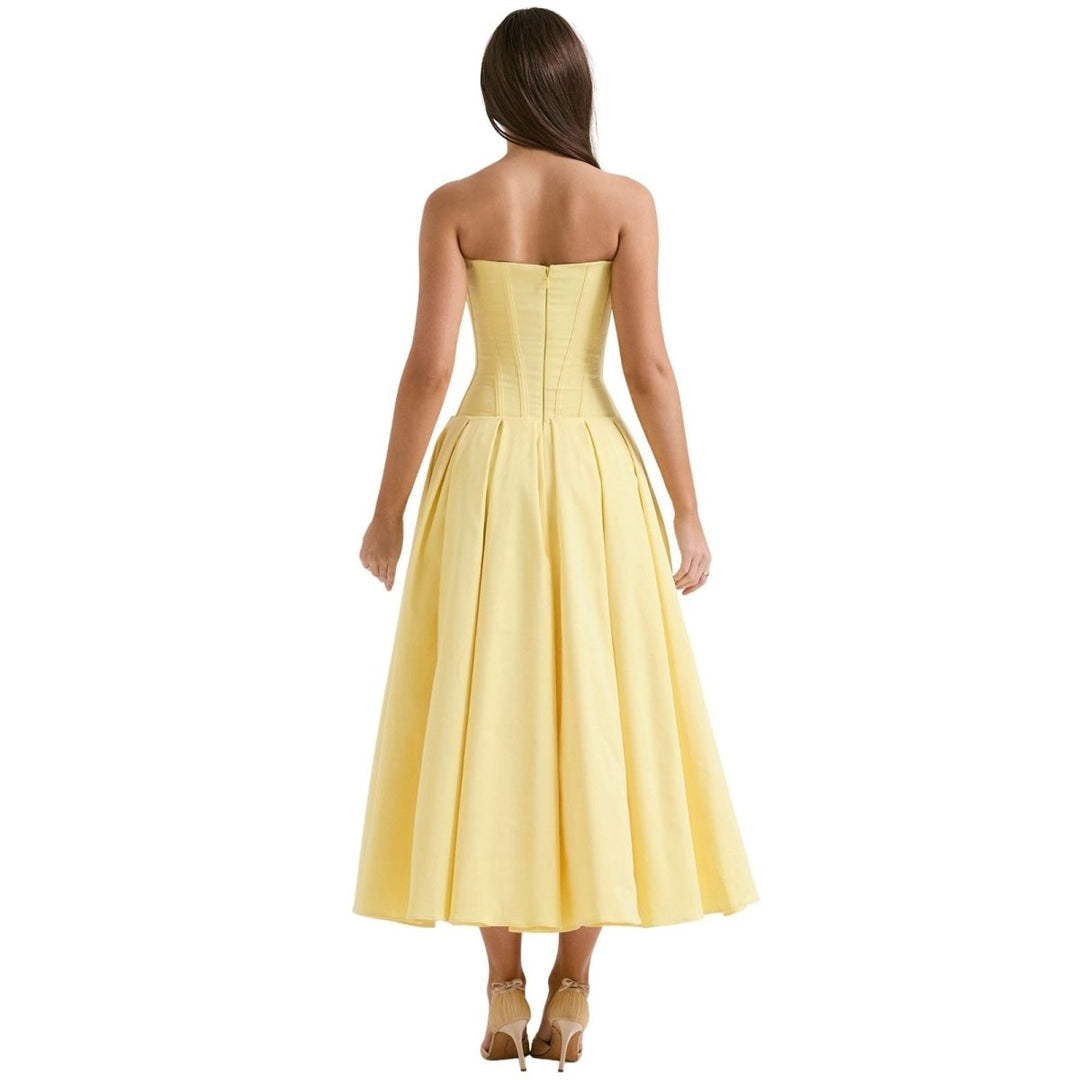 Strapless Corset Midi Dress for Women