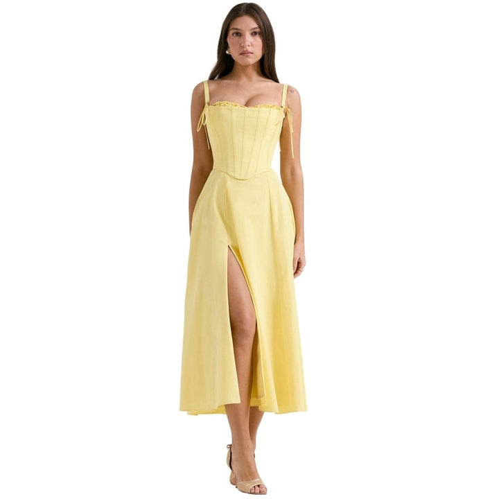 Strapless Corset Midi Dress for Women