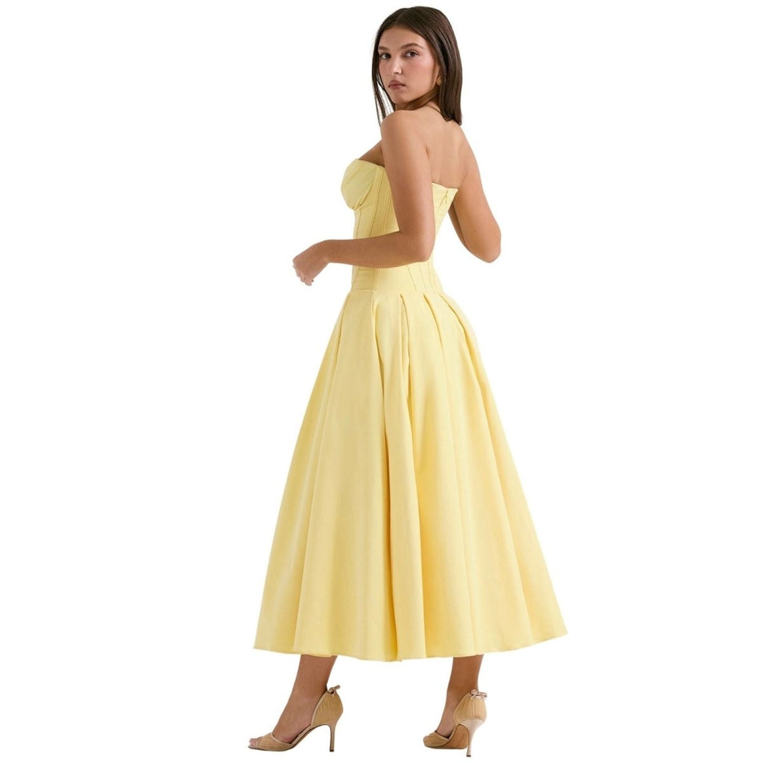 Strapless Corset Midi Dress for Women