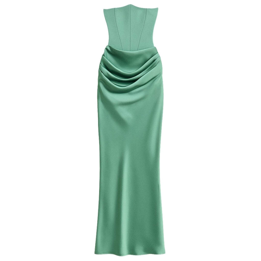 Ruched Strapless Maxi Dress for Women