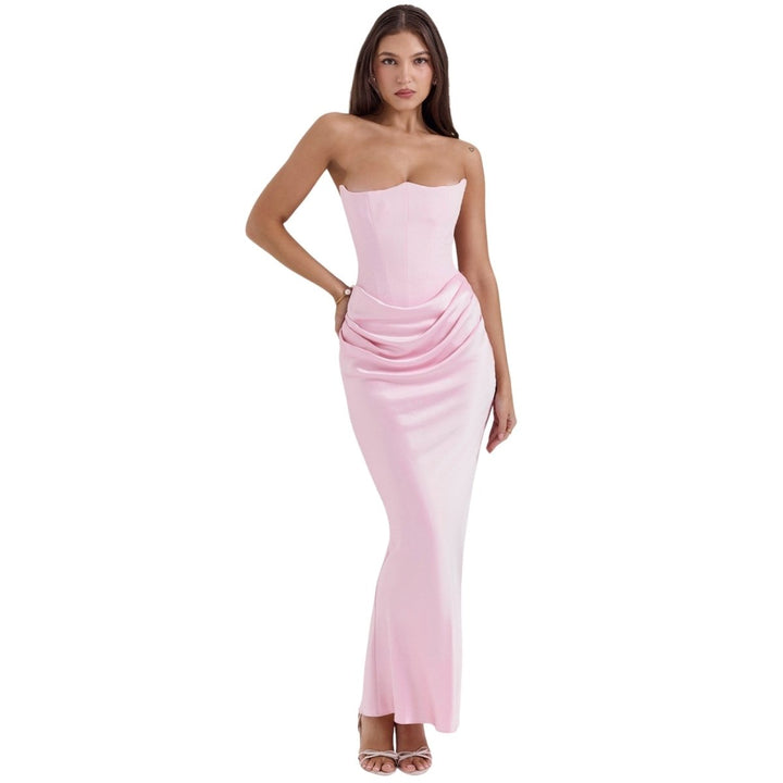 Ruched Strapless Maxi Dress for Women