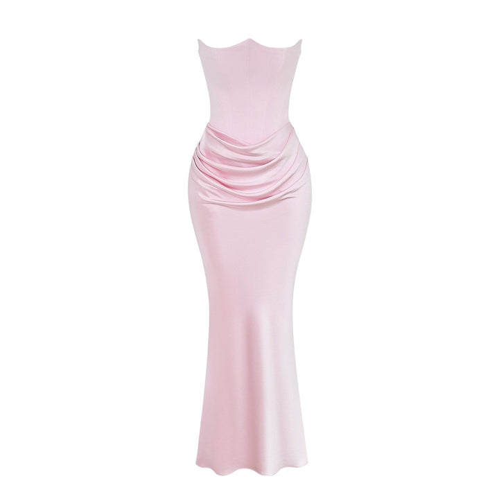 Ruched Strapless Maxi Dress for Women