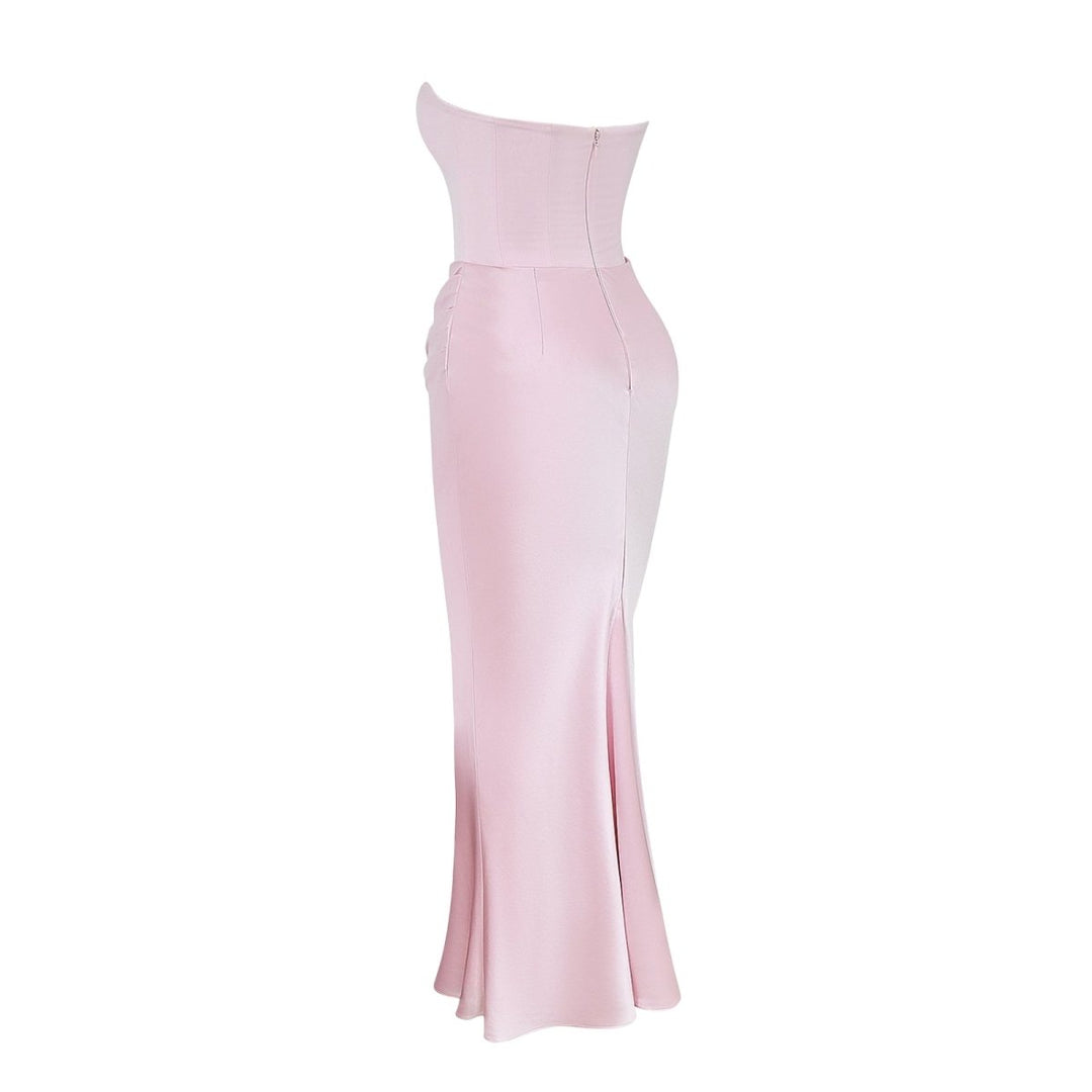 Ruched Strapless Maxi Dress for Women