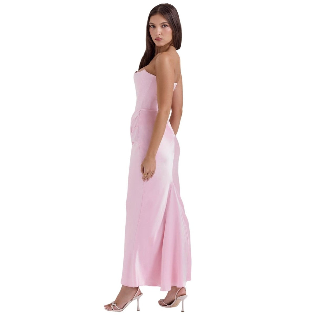 Ruched Strapless Maxi Dress for Women