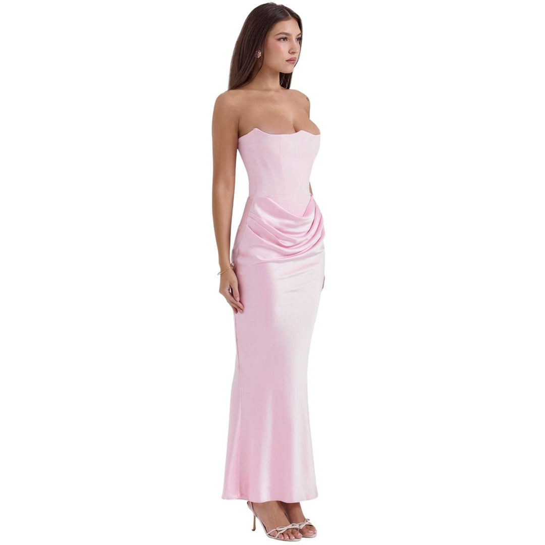 Ruched Strapless Maxi Dress for Women