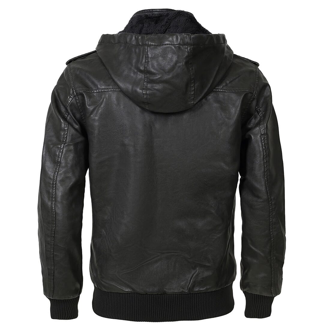Men's Hooded Jacket with Quilted Shoulder Panels