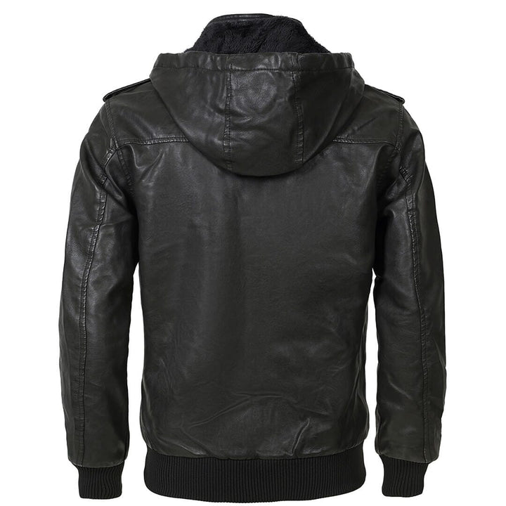 Men's Hooded Jacket with Quilted Shoulder Panels
