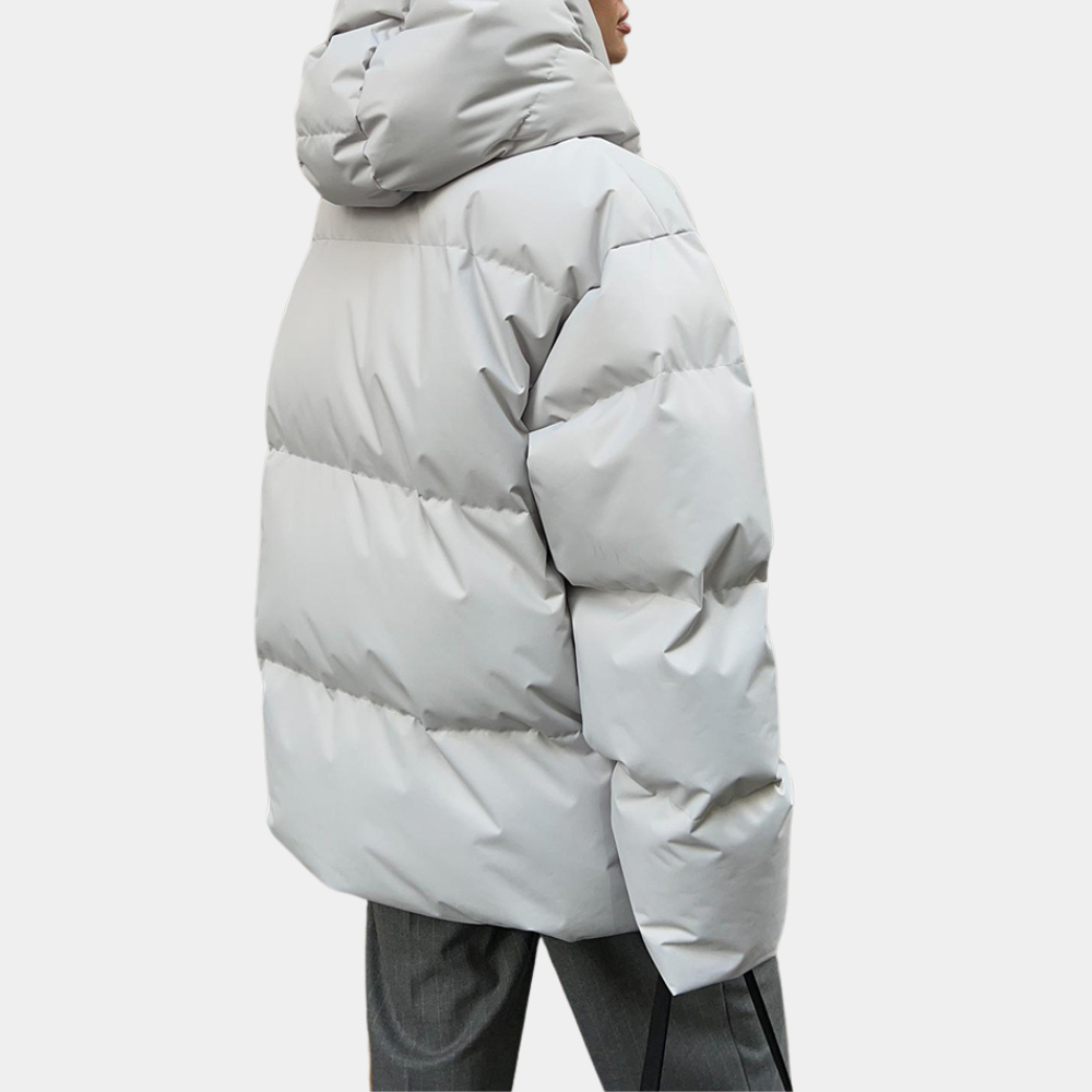 Women's Quilted Puffer Jacket with Hood in Relaxed Fit