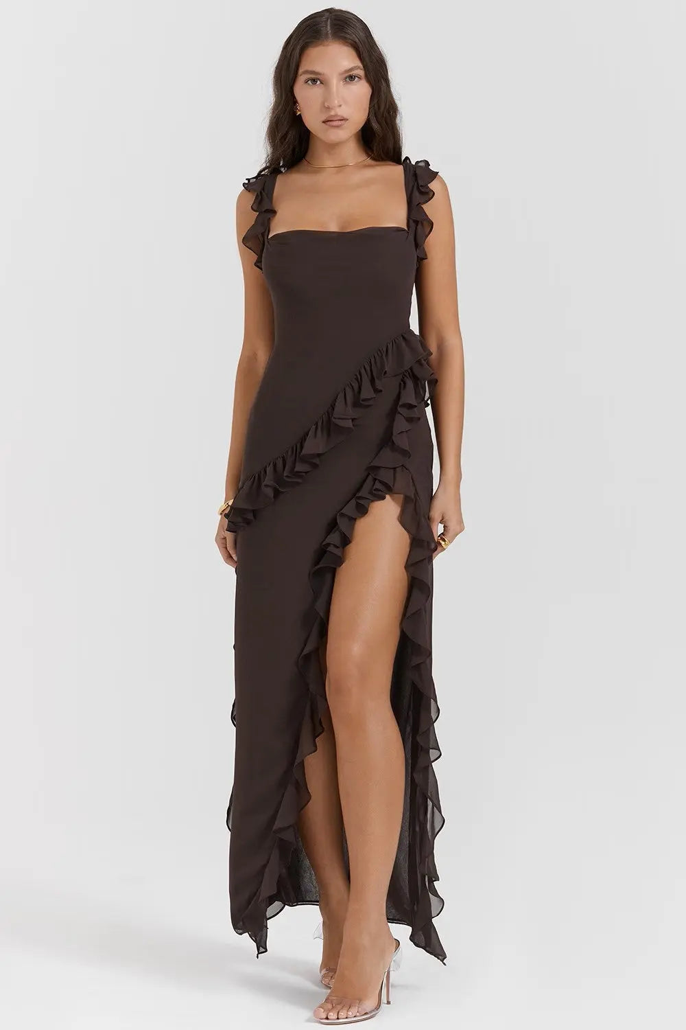 Lucia | Ruffle Trim Occasion Maxi Dress
