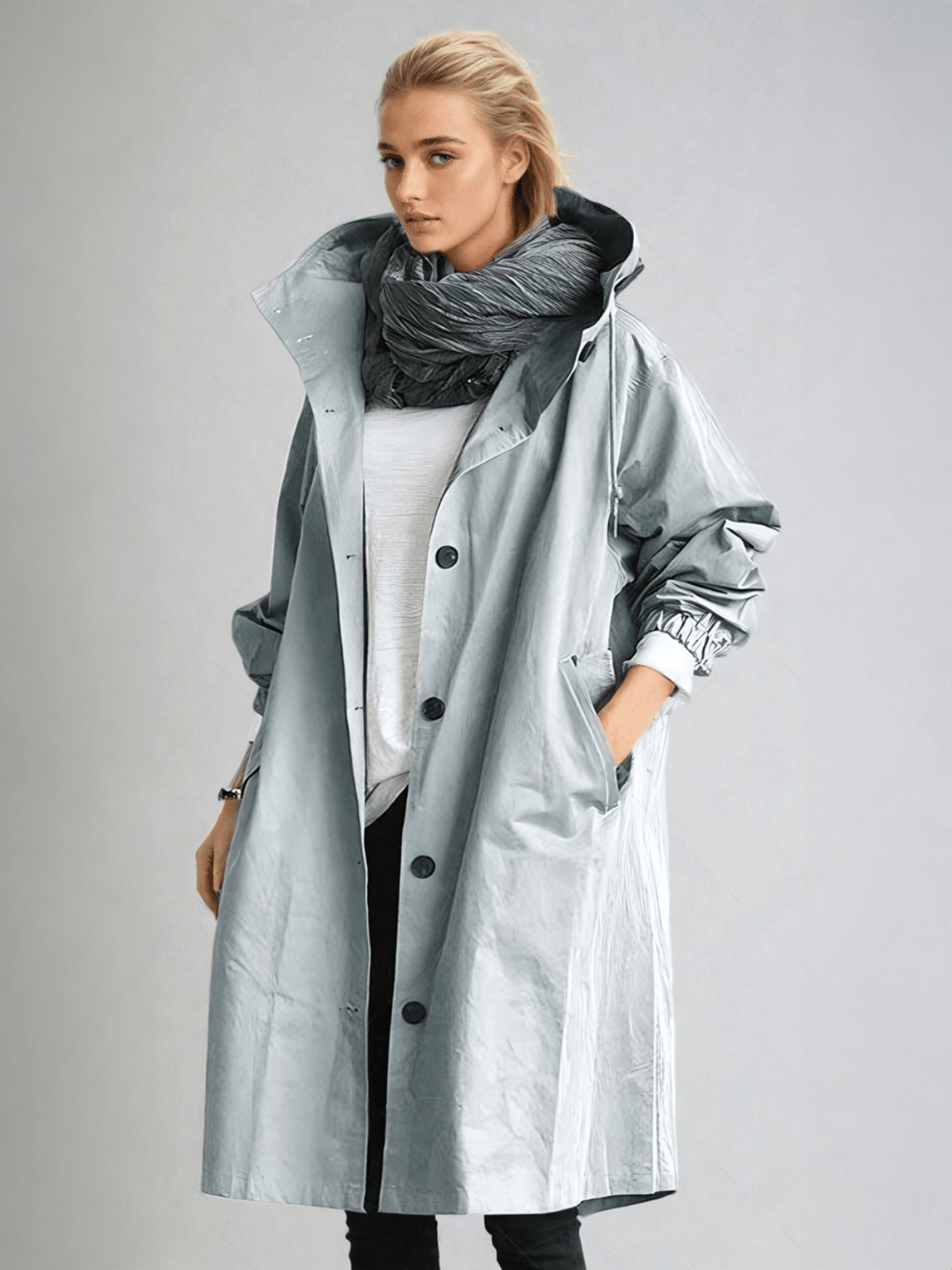 Willow | Relaxed Button Front Rain Coat