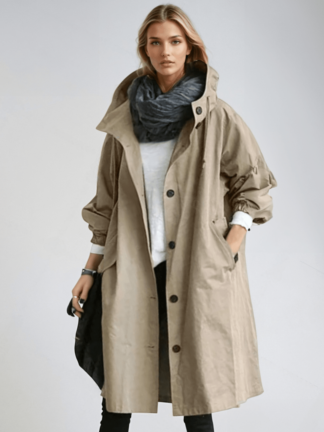 Willow | Relaxed Button Front Rain Coat