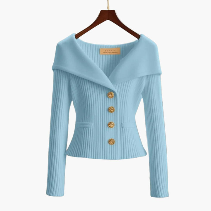 Jessica | Ribbed Knit Button Front Cardigan