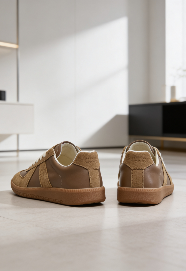 Men's Suede Retro Trainers with Gum Rubber Sole